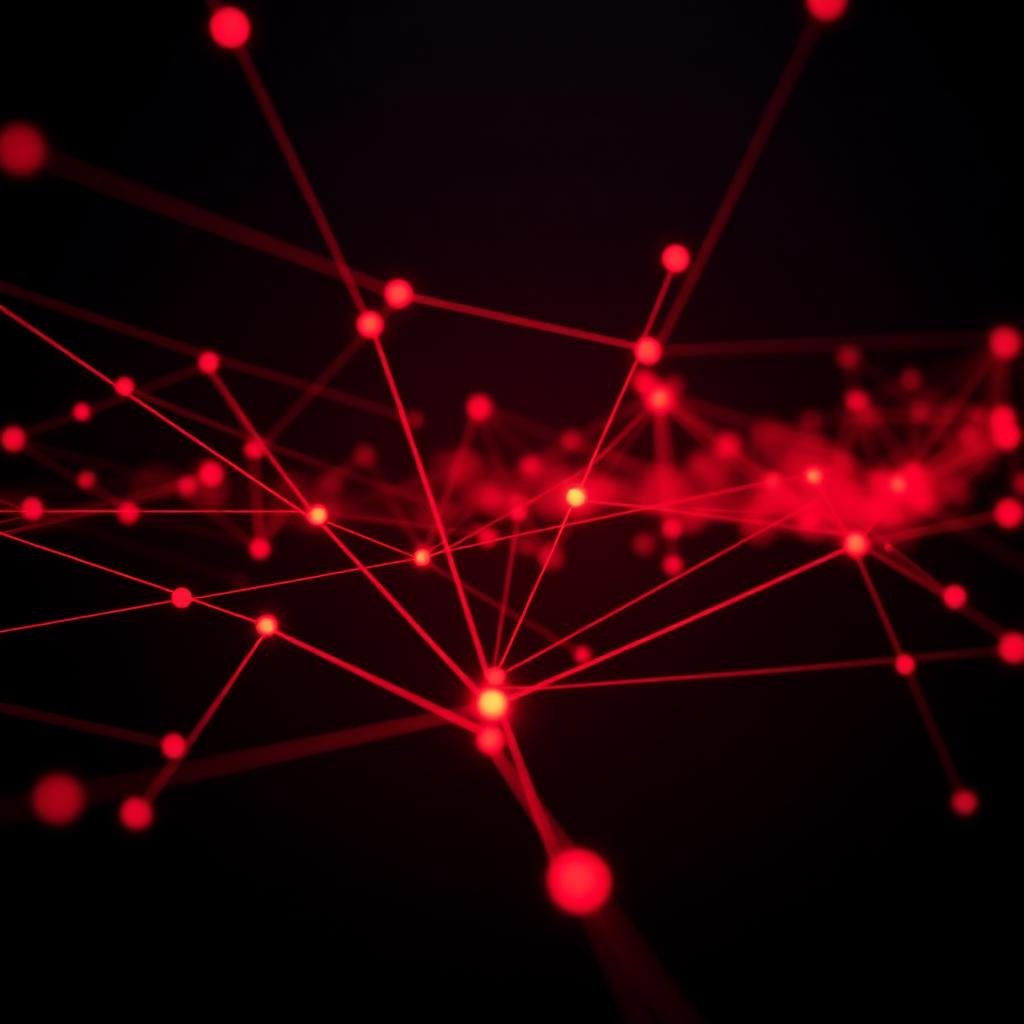 Red network data streams, representing PWDRV connected technology